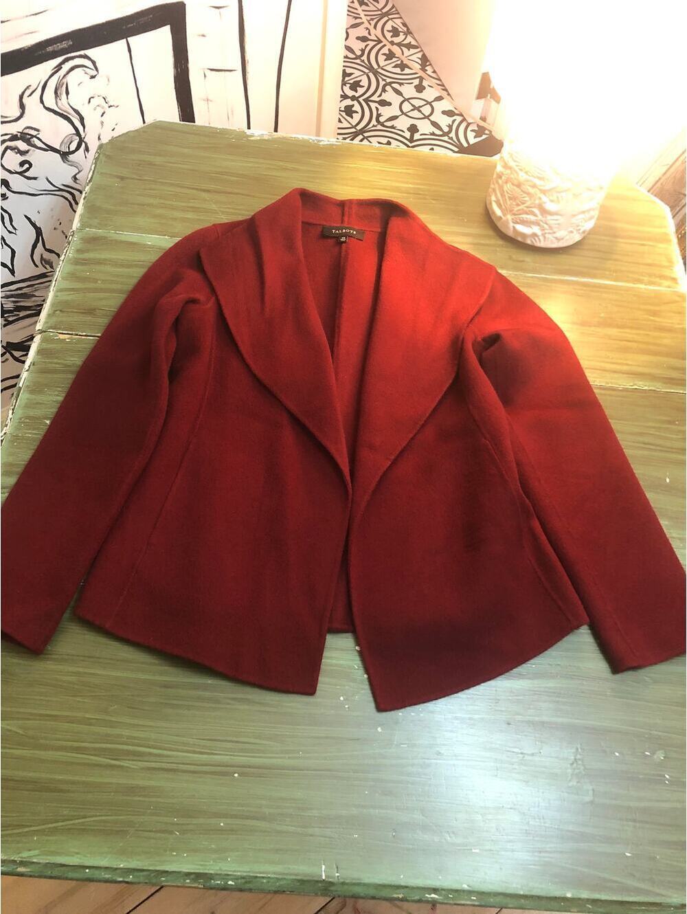 Talbots EUC Brushed Wool Cranberry Blazer - Size XS
